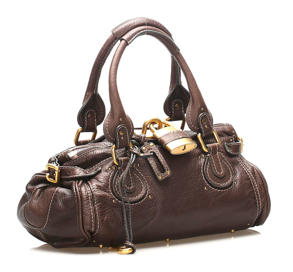 クロエ パディントン ブラウン レザー ショルダーバッグ レディース Chloe 中古