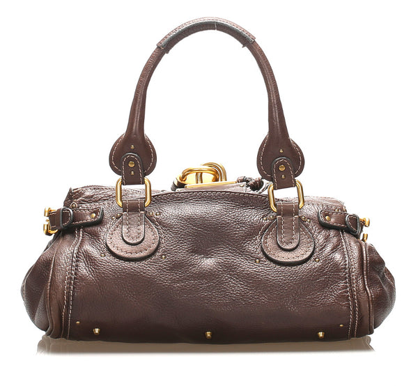 クロエ パディントン ブラウン レザー ショルダーバッグ レディース Chloe 中古
