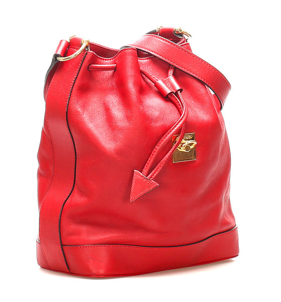 セリーヌ レッド レザー 肩掛け ショルダーバッグ レディース CELINE 中古