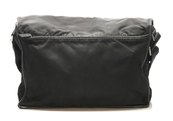 プラダ ブラック ナイロン レザー 斜め掛け ショルダーバッグ メンズ PRADA 中古