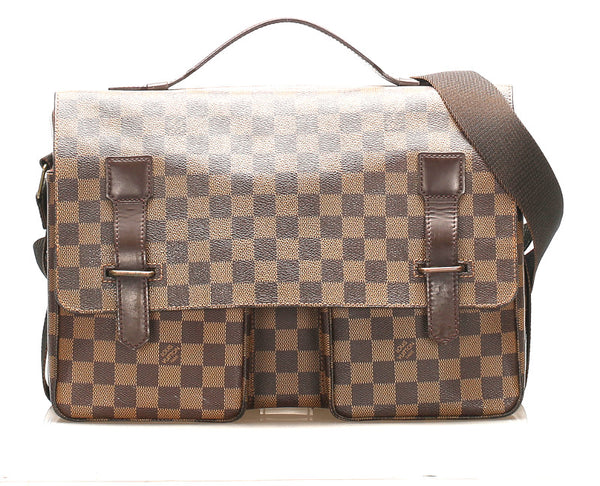 ルイ ヴィトン ダミエ ブロードウェイ Ｎ42270 ブラウン PVC レザー ハンドバッグ ショルダーバッグ 2WAY ユニセックス LOUIS VUITTON 中古