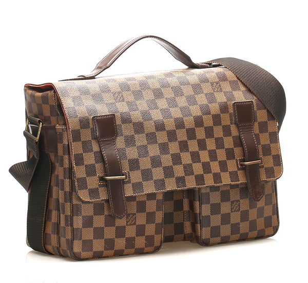 ルイ ヴィトン ダミエ ブロードウェイ Ｎ42270 ブラウン PVC レザー ハンドバッグ ショルダーバッグ 2WAY ユニセックス LOUIS VUITTON 中古