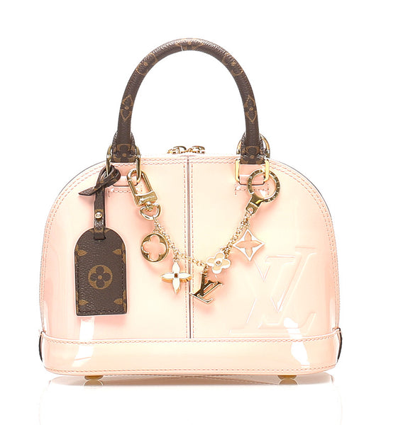 ルイ ヴィトン モノグラム アルマBB M51925 ピンク ブラウン パテントレザー PVC ハンドバッグ レディース LOUIS VUITTON 中古