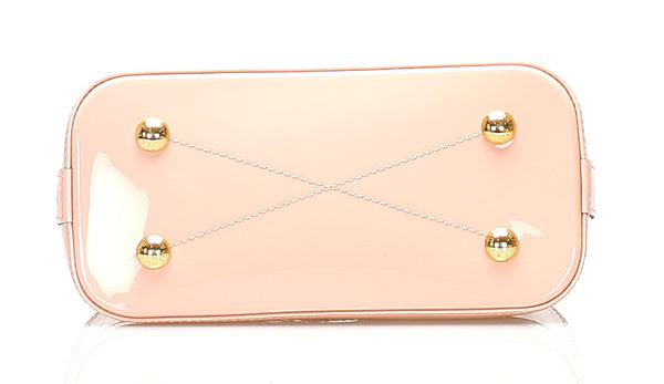 ルイ ヴィトン モノグラム アルマBB M51925 ピンク ブラウン パテントレザー PVC ハンドバッグ レディース LOUIS VUITTON 中古