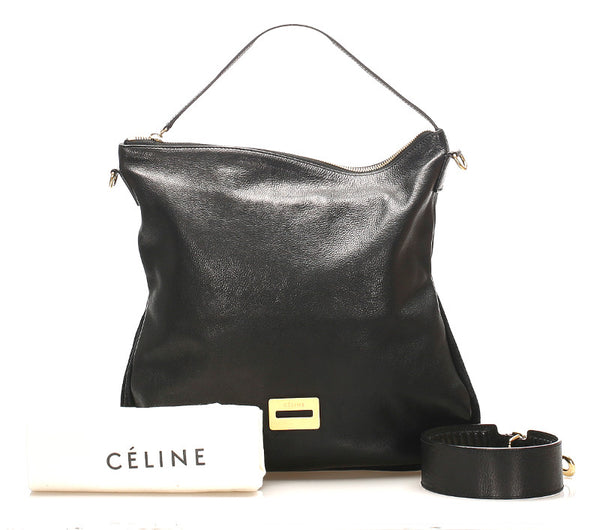 セリーヌ ブラック レザー ハンドバッグ レディース CELINE 中古