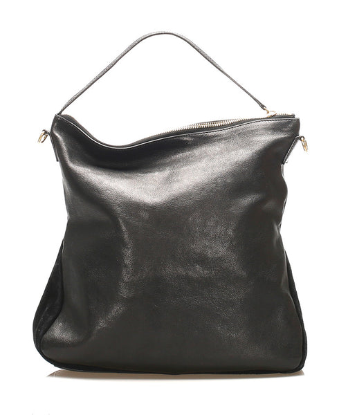 セリーヌ ブラック レザー ハンドバッグ レディース CELINE 中古