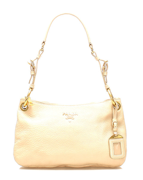 プラダ ベージュ レザー ハンドバッグ レディース PRADA 中古