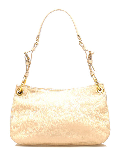 プラダ ベージュ レザー ハンドバッグ レディース PRADA 中古