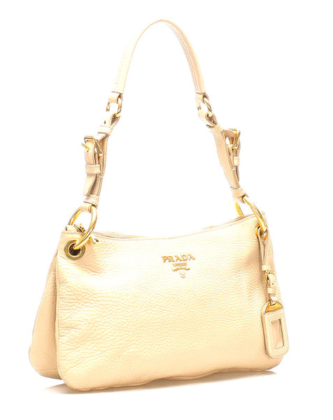 プラダ ベージュ レザー ハンドバッグ レディース PRADA 中古