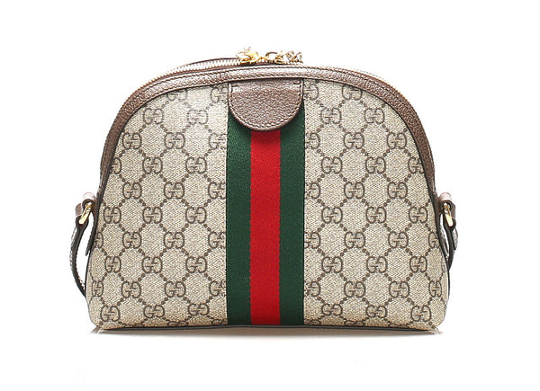 グッチ オフィディア シェリー 499621 ブラウン 茶 PVC レザー ショルダーバッグ レディース GUCCI 中古
