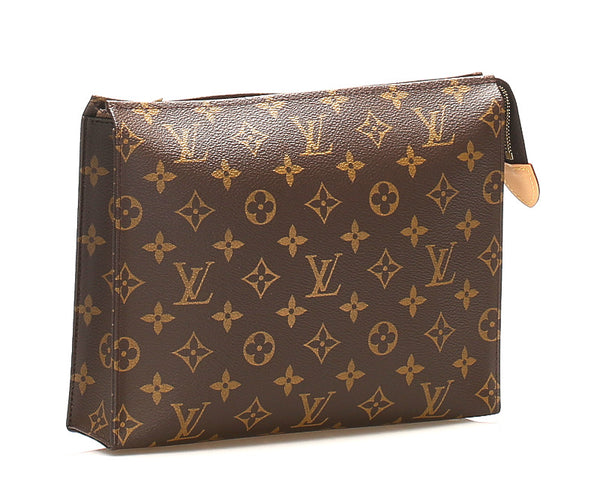 ルイ ヴィトン モノグラム ポッシュ トワレット26 M47542 ブラウン 茶 PVC レザー セカンドバッグ メンズ LOUIS VUITTON 中古