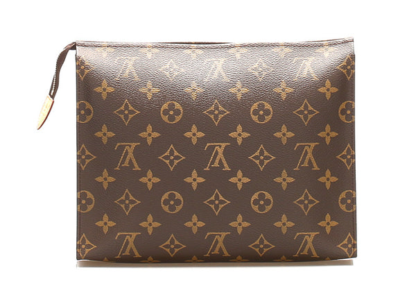 ルイ ヴィトン モノグラム ポッシュ トワレット26 M47542 ブラウン 茶 PVC レザー セカンドバッグ メンズ LOUIS VUITTON 中古