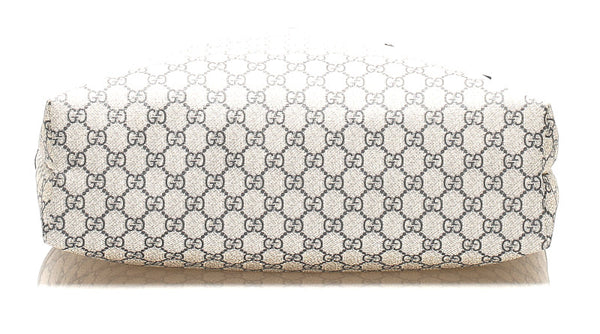 グッチ GGスプリーム 211134 ネイビー グレー PVC レザー トートバッグ ユニセックス GUCCI 中古