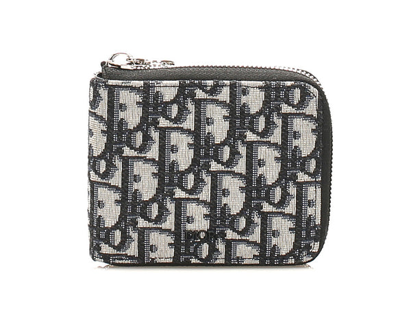 ディオール トロッター オブリーク グレー キャンバス レザー コインケース レディース Dior 中古