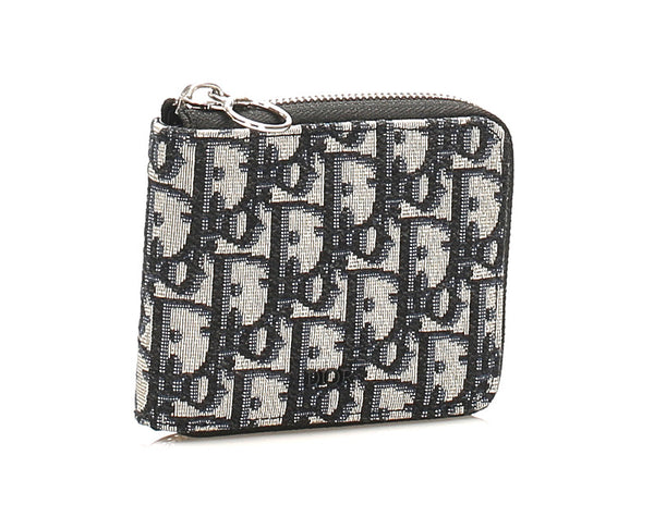 ディオール トロッター オブリーク グレー キャンバス レザー コインケース レディース Dior 中古