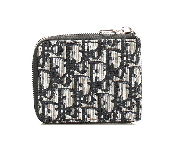 ディオール トロッター オブリーク グレー キャンバス レザー コインケース レディース Dior 中古
