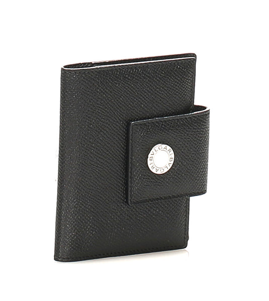 ブルガリ ブラック レザー カードケース メンズ BVLGARI 中古