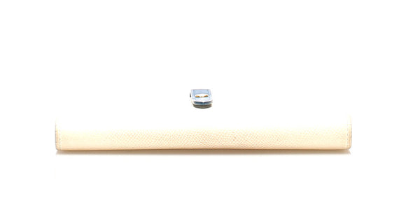 セリーヌ ホワイト ブルー レザー 二つ折り財布 ユニセックス CELINE 中古