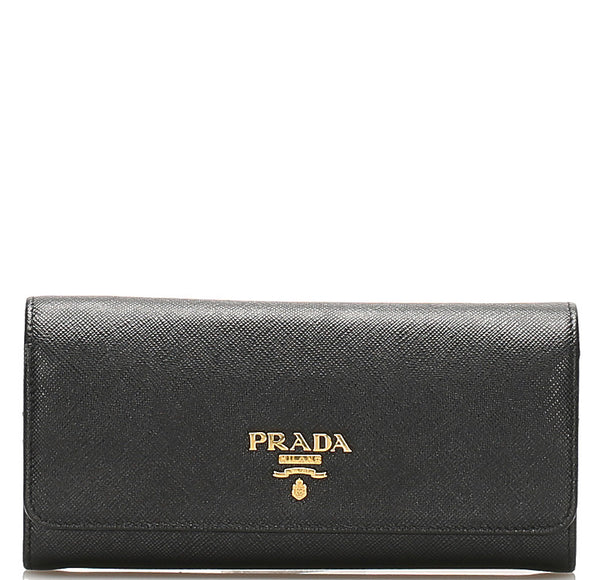 プラダ 1MH132 ブラック 黒 サフィアーノ 長財布 レディース PRADA 中古