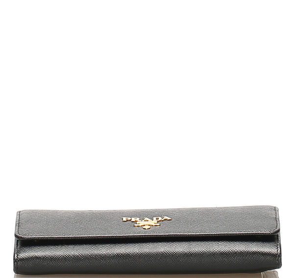 プラダ 1MH132 ブラック 黒 サフィアーノ 長財布 レディース PRADA 中古