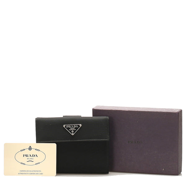 プラダ M523 ブラック 黒 ナイロン 三つ折り財布 ユニセックス PRADA 中古