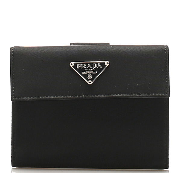 プラダ M523 ブラック 黒 ナイロン 三つ折り財布 ユニセックス PRADA 中古