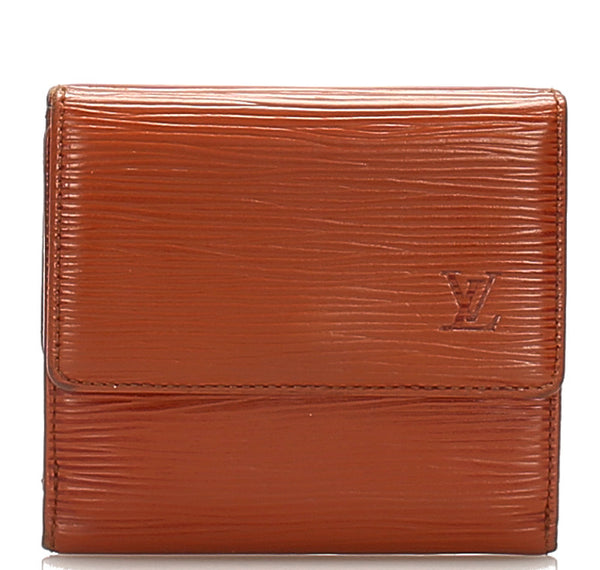 ルイ ヴィトン エピ M63483 ブラウン 茶 レザー 二つ折り財布 レディース LOUIS VUITTON 中古