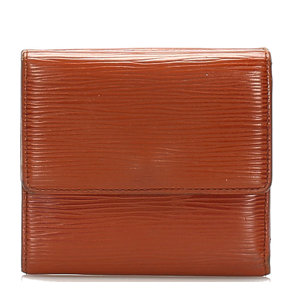ルイ ヴィトン エピ M63483 ブラウン 茶 レザー 二つ折り財布 レディース LOUIS VUITTON 中古