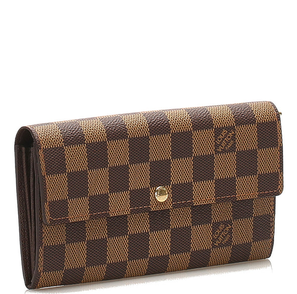 ルイ ヴィトン ダミエ ポルトフォイユサラ N61734 ブラウン PVC レザー 長財布 ユニセックス LOUIS VUITTON 中古