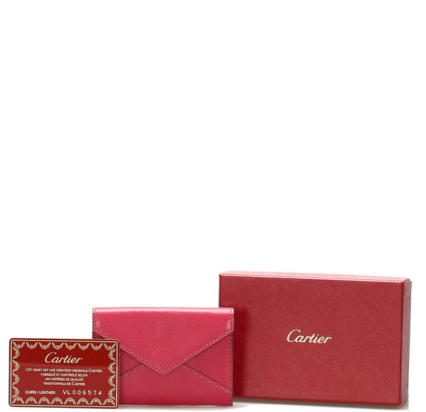 カルティエ ピンク レザー コインケース レディース CARTIER 中古