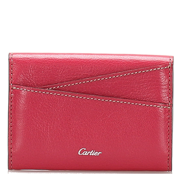カルティエ ピンク レザー コインケース レディース CARTIER 中古