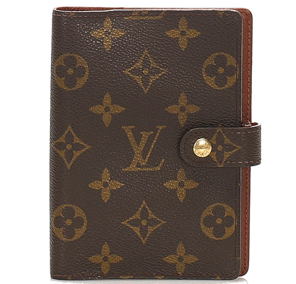 ルイ ヴィトン モノグラム アジェンダPM R20005 ブラウン 茶 PVC レザー 手帳カバー ユニセックス LOUIS VUITTON 中古