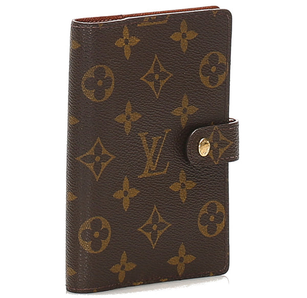 ルイ ヴィトン モノグラム アジェンダPM R20005 ブラウン 茶 PVC レザー 手帳カバー ユニセックス LOUIS VUITTON 中古