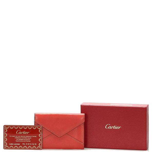 カルティエ レッド 赤 レザー コインケース レディース CARTIER 中古