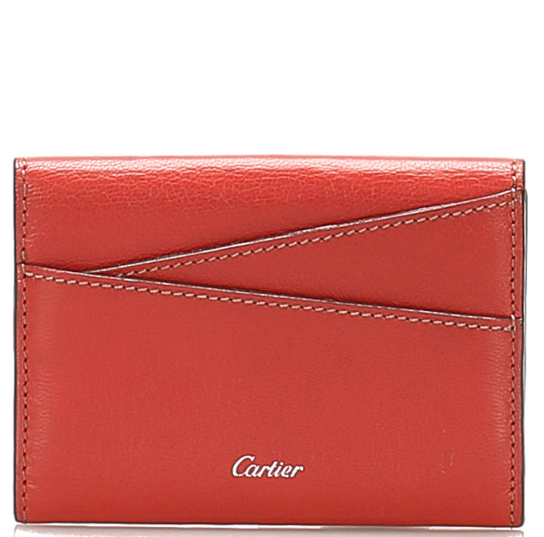 カルティエ レッド 赤 レザー コインケース レディース CARTIER 中古