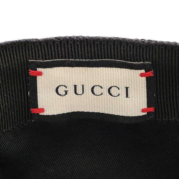 グッチ GGキャンバス シェリーライン ブラック 黒 キャンバス レザー キャップ ユニセックス GUCCI 中古