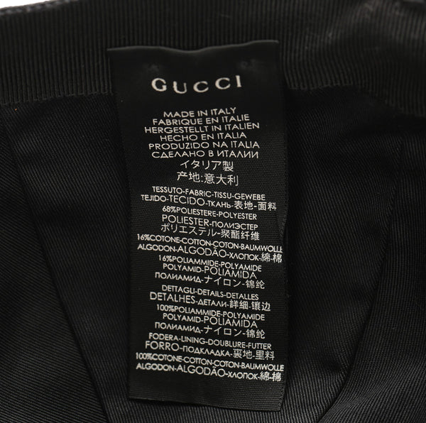 グッチ GGキャンバス シェリーライン ブラック 黒 キャンバス レザー キャップ ユニセックス GUCCI 中古