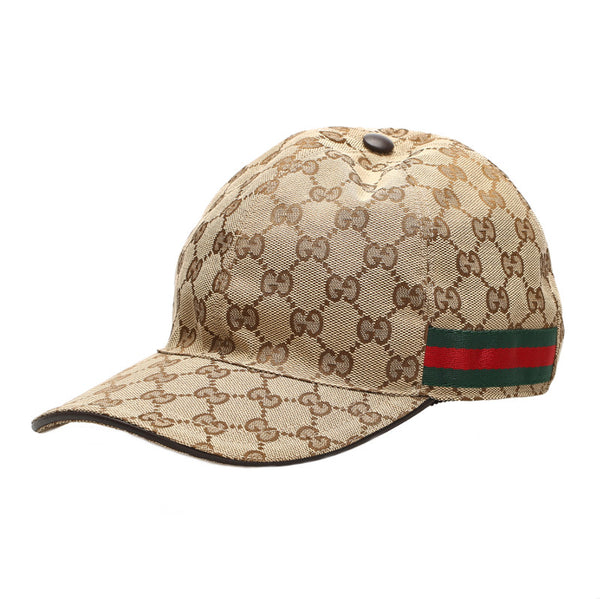グッチ GGキャンバス 200035 ベージュ キャンバス キャップ レディース GUCCI 中古