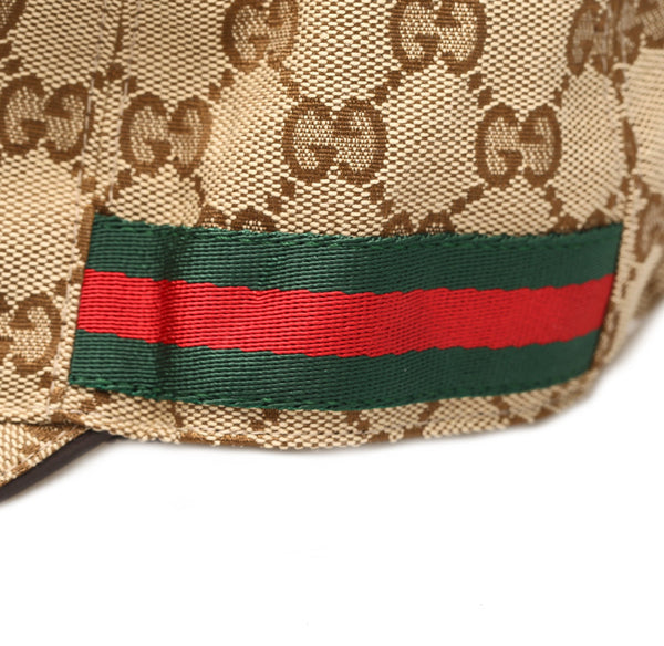 グッチ GGキャンバス 200035 ベージュ キャンバス キャップ レディース GUCCI 中古