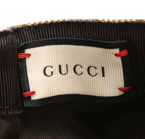 グッチ GGキャンバス 200035 ベージュ キャンバス キャップ レディース GUCCI 中古