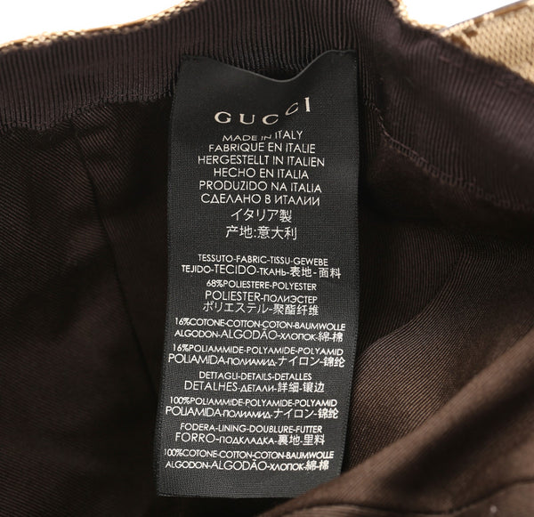 グッチ GGキャンバス 200035 ベージュ キャンバス キャップ レディース GUCCI 中古