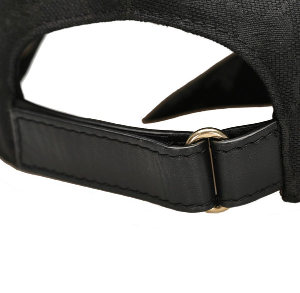 グッチ GGキャンバス シェリーライン 200035 ブラック 黒 キャンバス レザー キャップ ユニセックス GUCCI 中古