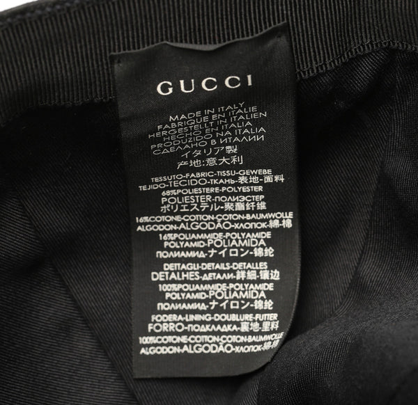 グッチ GGキャンバス シェリーライン 200035 ブラック 黒 キャンバス レザー キャップ ユニセックス GUCCI 中古