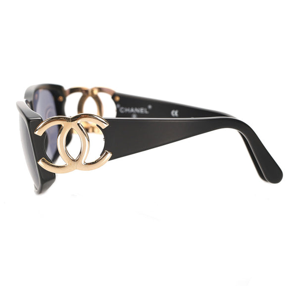 シャネル ココマーク ブラック 黒 プラスチック サングラス レディース CHANEL 中古