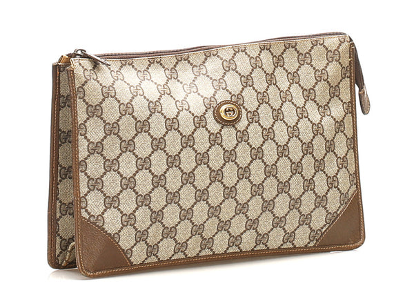 グッチ GGスプリーム 89.01.029 PVC クラッチバッグ レディース GUCCI 中古