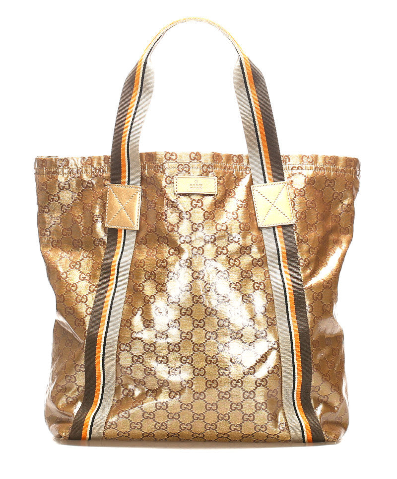 グッチ GGクリスタル 189669 ブラウン 茶 PVC トートバッグ ユニセックス GUCCI 中古