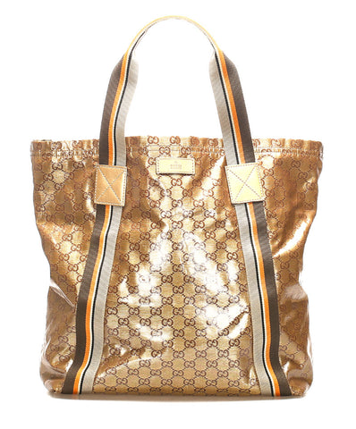 グッチ GGクリスタル 189669 ブラウン 茶 PVC トートバッグ ユニセックス GUCCI 中古