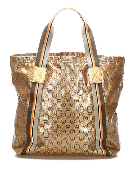 グッチ GGクリスタル 189669 ブラウン 茶 PVC トートバッグ ユニセックス GUCCI 中古