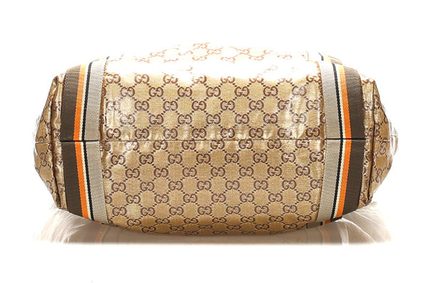 グッチ GGクリスタル 189669 ブラウン 茶 PVC トートバッグ ユニセックス GUCCI 中古