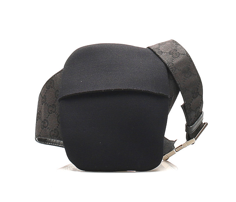 グッチ GGキャンバス 018 002058 1615 ブラック キャンバス レザー ウエストバッグ ユニセックス GUCCI 【中古】